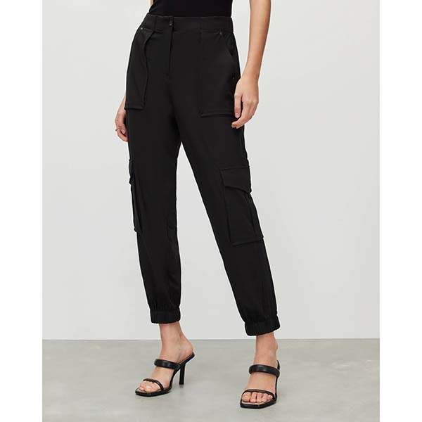 Allsaints Australia Womens Frieda High-Rise Jersey Cargo Pants Black AU97-872